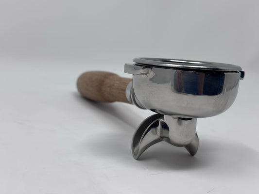58mm Double Spout Portafilter with Wood Handle