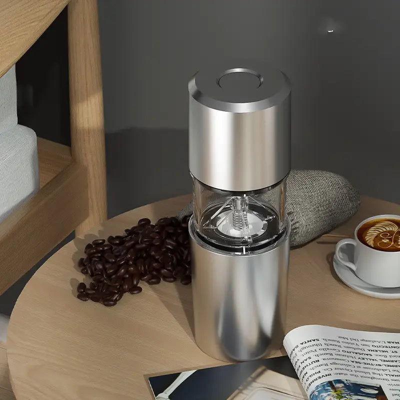 Electric Coffee Bean Grinder with Salt Pepper Mill and Toothbrush Cleaner