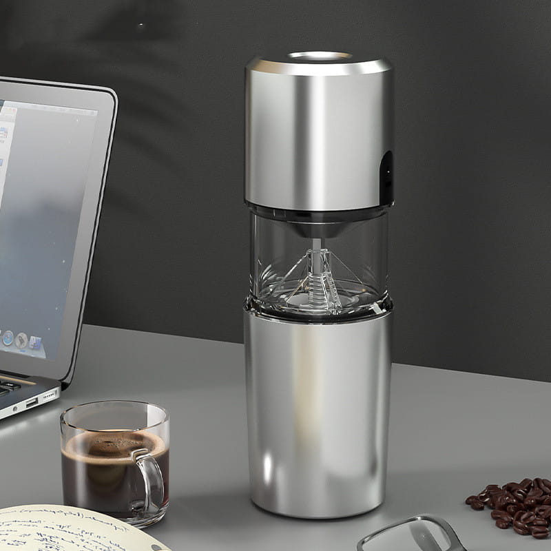 Electric Coffee Bean Grinder with Salt Pepper Mill and Toothbrush Cleaner