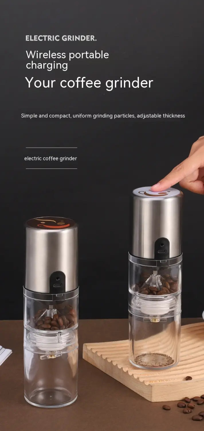 Electric Coffee Bean Grinder with Salt Pepper Mill and Toothbrush Cleaner