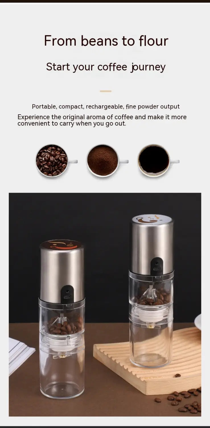 Electric Coffee Bean Grinder with Salt Pepper Mill and Toothbrush Cleaner