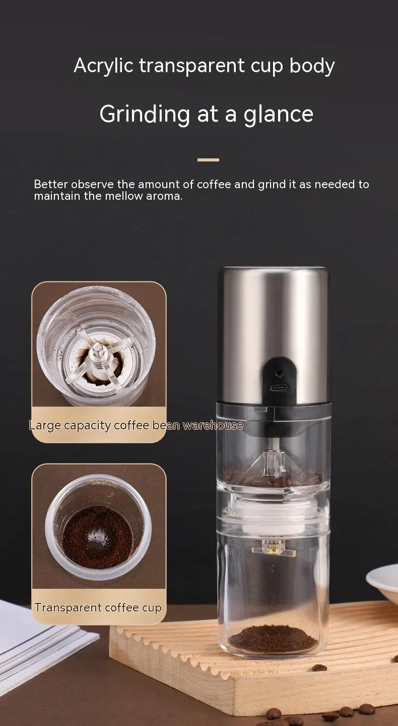 Electric Coffee Bean Grinder with Salt Pepper Mill and Toothbrush Cleaner