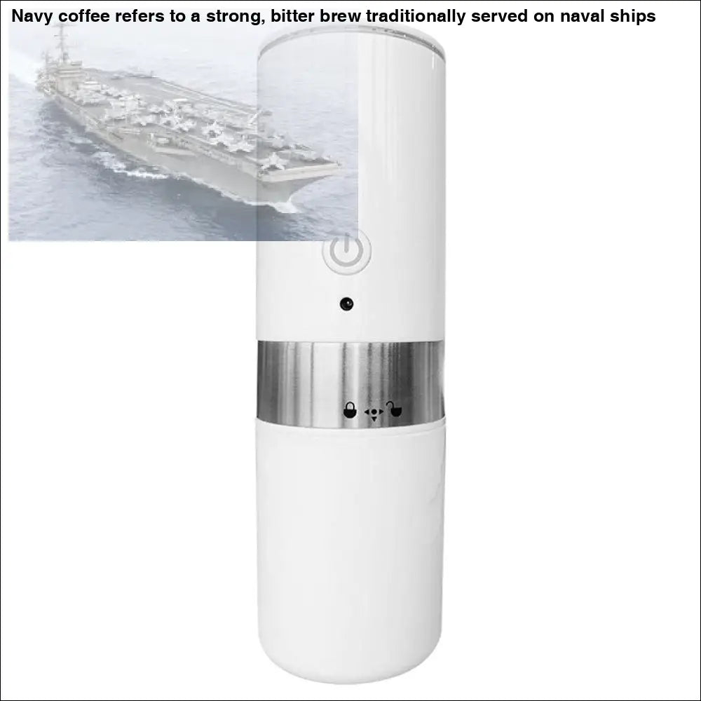 Portable white coffee grinder for automatic espresso with high-pressure extraction and coffee capsules