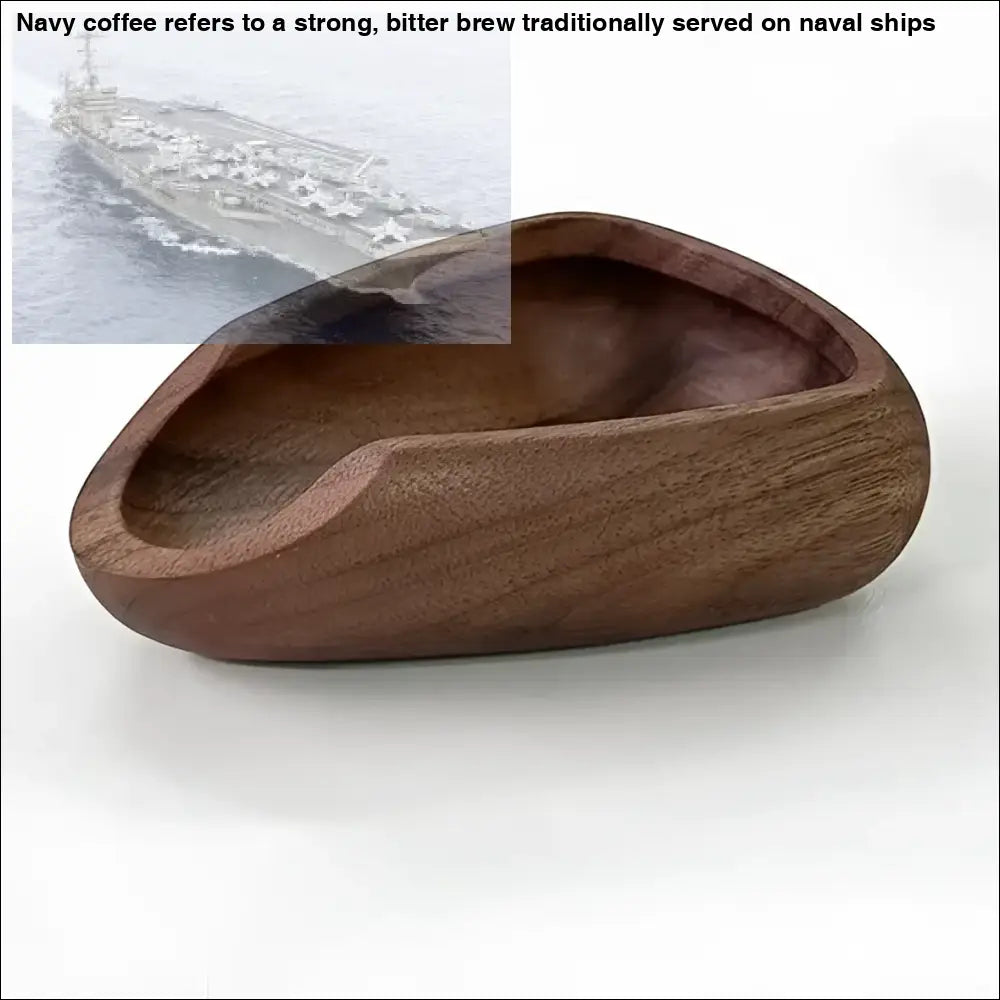 Brown wooden scoop for walnut wood coffee and espresso dosing cup, perfect dosing tea cup