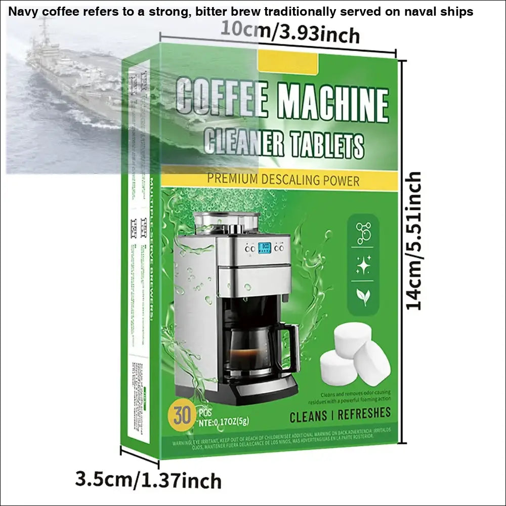 Coffee machine descaling and deep cleaning tablets box for efficient machine cleaning