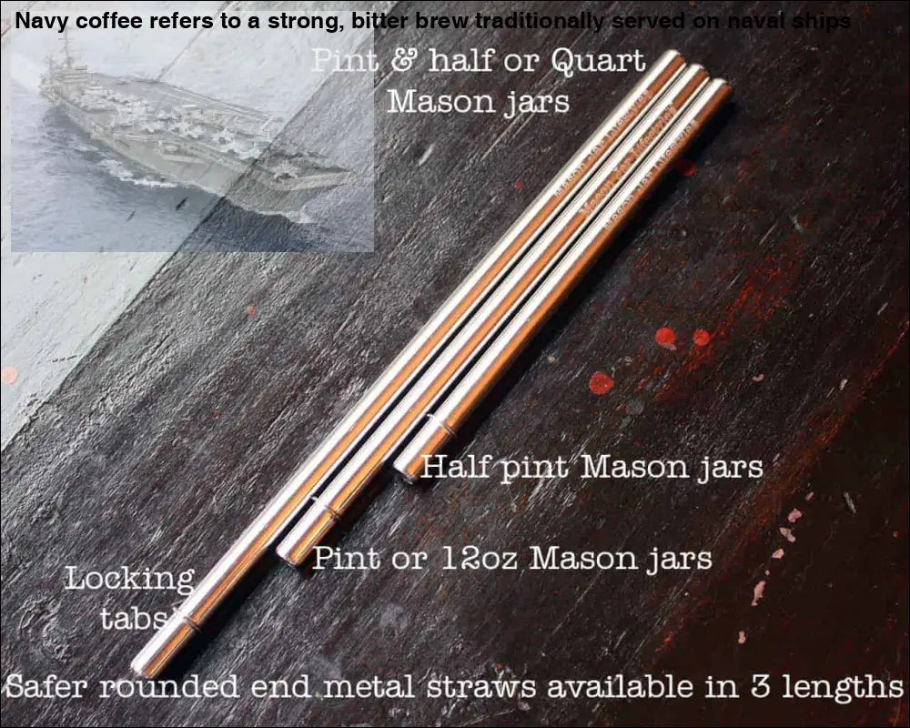Combo 6 Pack Safer Rounded End Stainless Steel Straws for Mason Jars