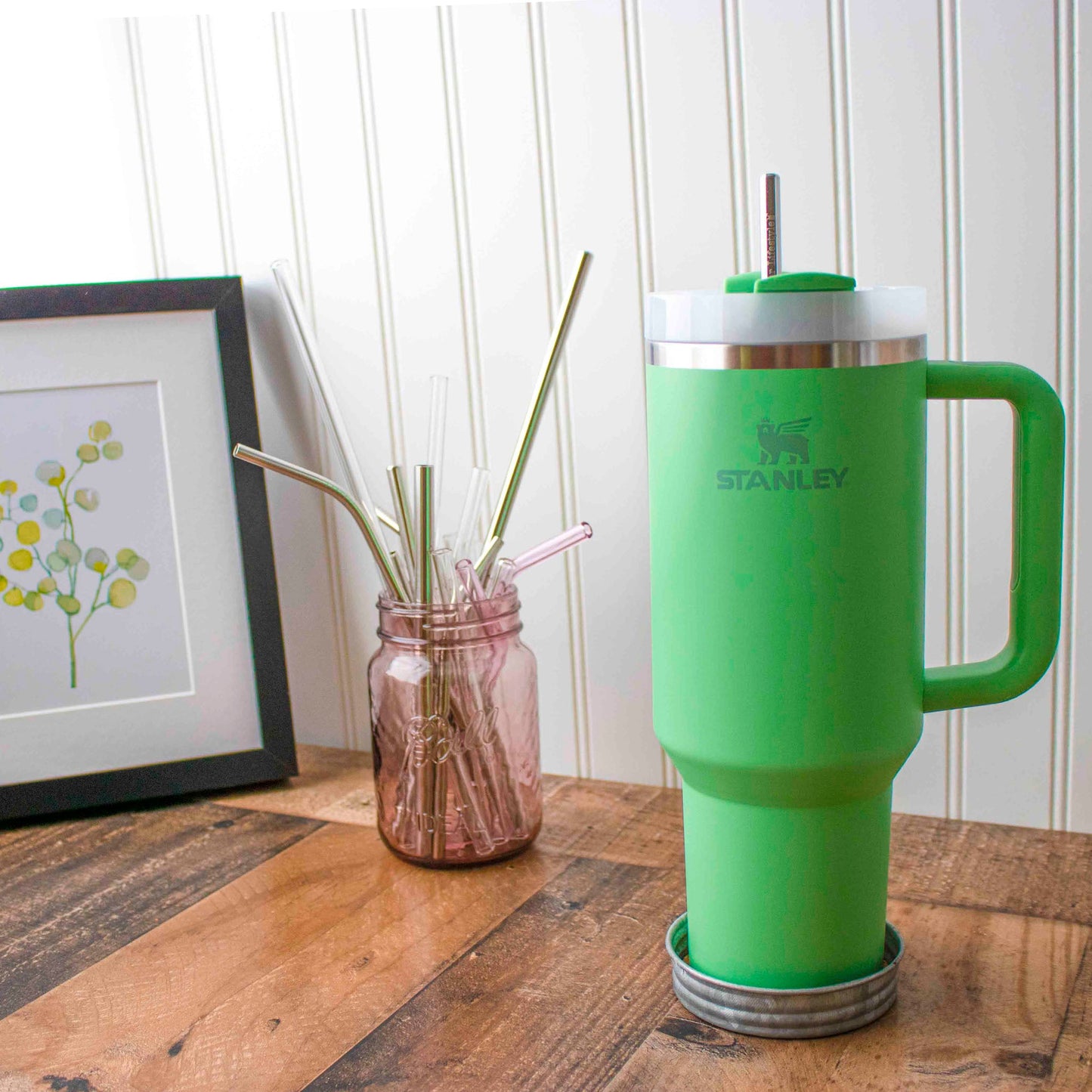 Reusable Safer Rounded End Stainless Steel Straws for Mason Jars, Smoothies & Beverages