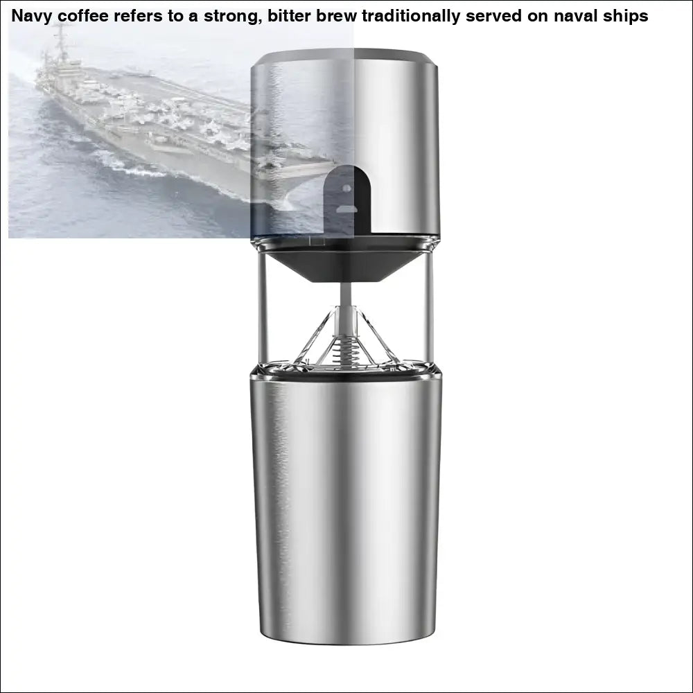 Sleek silver electric coffee bean grinder with clear section, USB port, perfect for fresh coffee beans