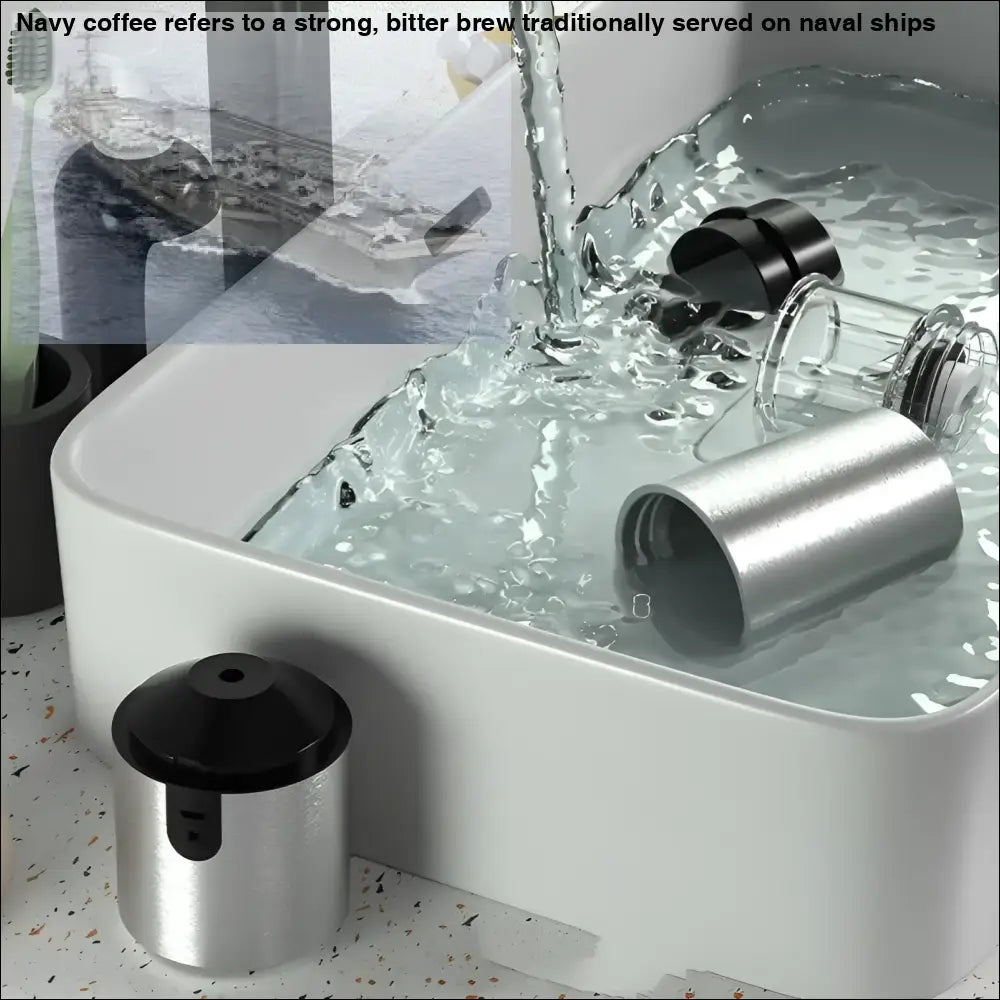 White basin with water and items, showcasing a coffee bean grinder cleaning process