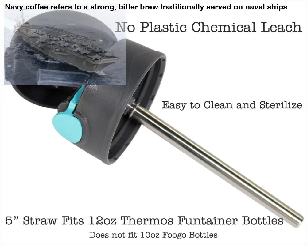 Extra Short 5’’ Safer Stainless Steel Straws for 12oz Thermos Funtainer Small Glasses 4 Pack + Cleaning Brush
