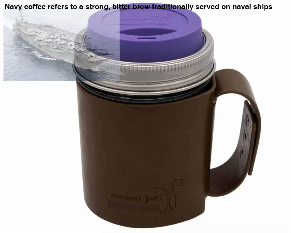 Faux Leather Sleeve with Handle / Travel Mug for Wide Mouth Pint Mason Jars