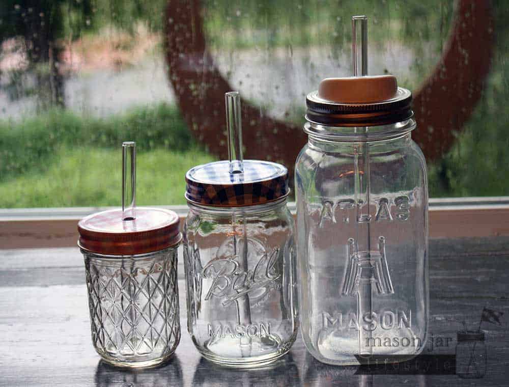 Combo Glass Straws for Mason Jars with Cleaning Brush Durable Reusable Straws