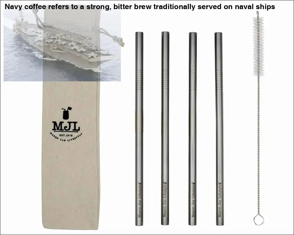 Long Stainless Steel Smoothie Straws for Quart Mason Jars 4 Pack + Cleaner + Cloth Bag