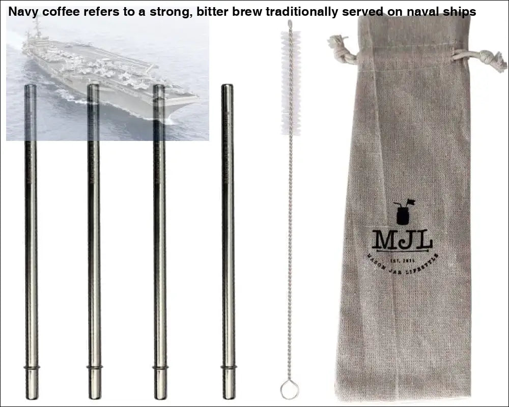 Medium Safer Rounded End Stainless Steel Straw for Pint Mason Jars 4 Pack + Cleaner + Cloth Bag