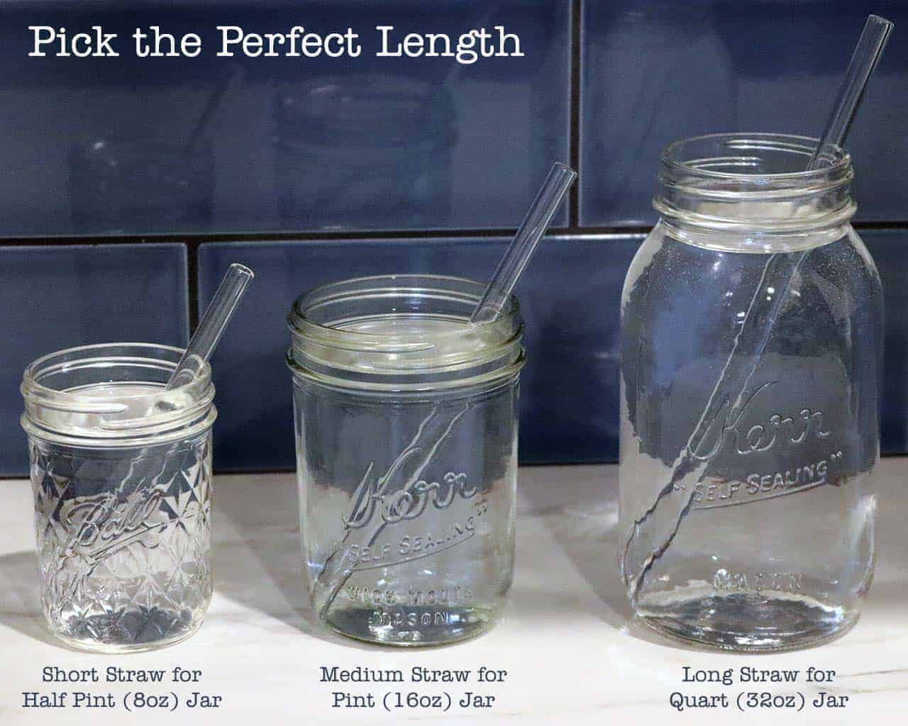 Combo Glass Straws for Mason Jars with Cleaning Brush Durable Reusable Straws
