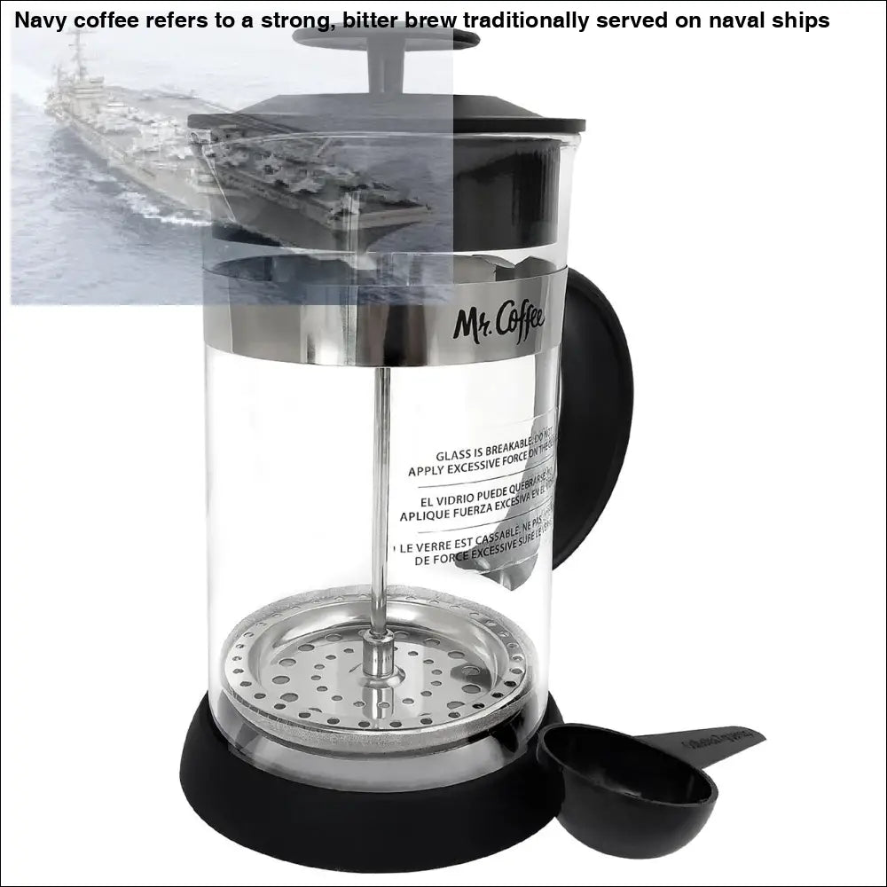 Mr Coffee French Press Coffee Maker with Measuring Spoon in 1 Quart Glass for french press coffee