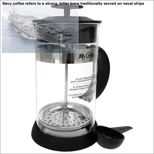 Mr Coffee French Press Coffee Maker with Measuring Spoon in 1 Quart Glass for french press coffee