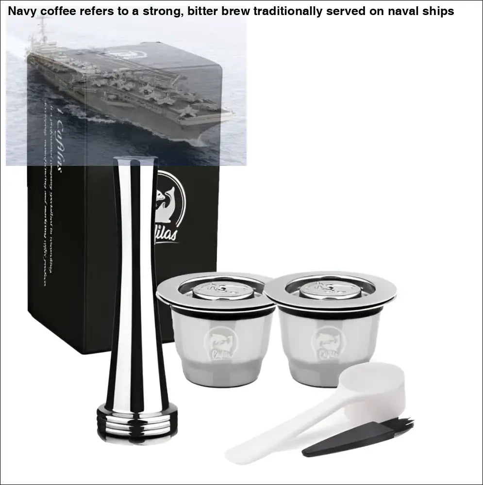 Reusable coffee pods and tamper set with chrome cocktail muddler for eco-friendly brewing