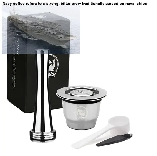 Reusable coffee pods and tamper set with scoop and brush for eco-friendly coffee brewing