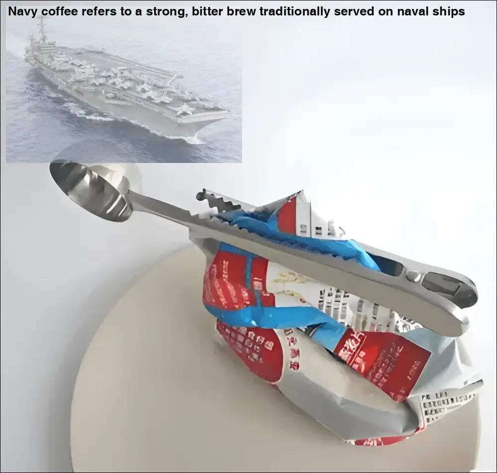 Rose Gold Coffee Clip Spoon with Seamless Functionality resembling a makeshift aircraft carrier