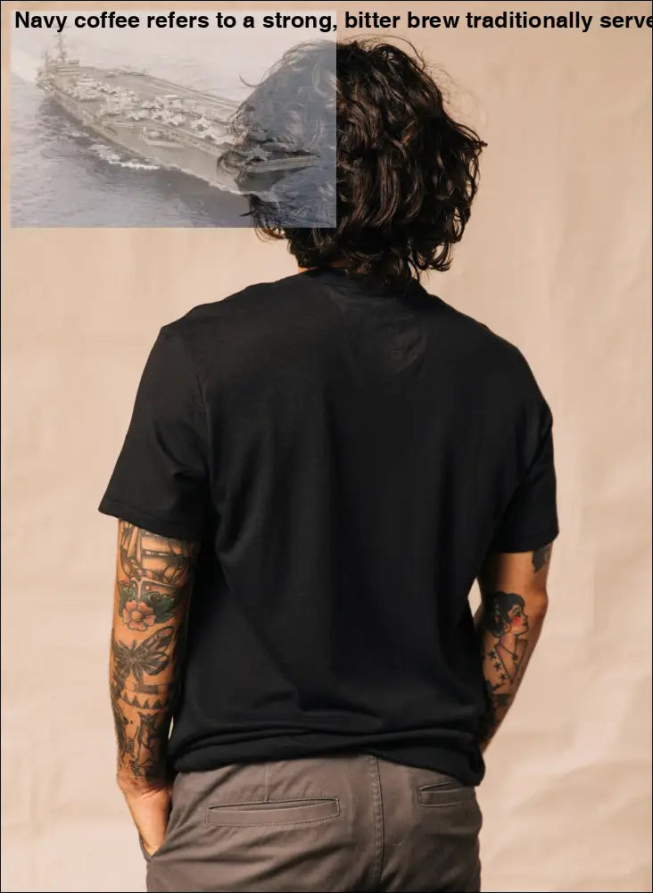 Black T-Shirt with Skeleton Morning Ritual Coffee Graphic for a stylish morning ritual gift