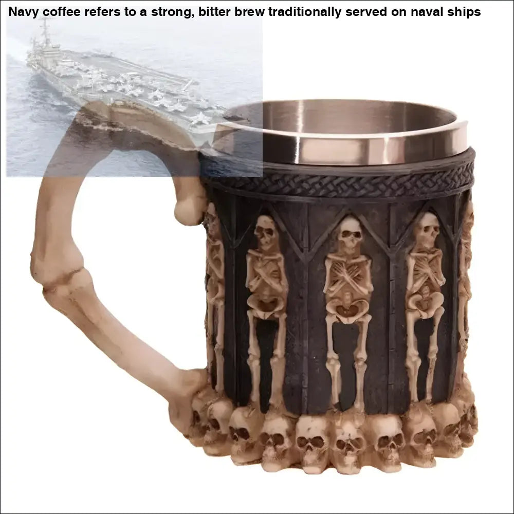 Skeleton-themed skull sipper and dragon beer mugs coffee 400ml set for unique drink experience