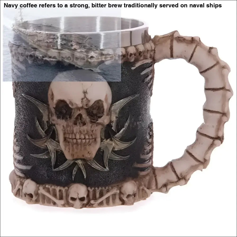 Skull Sipper and Dragon Beer Mugs Coffee 400ml Set featuring skull-themed beer stein