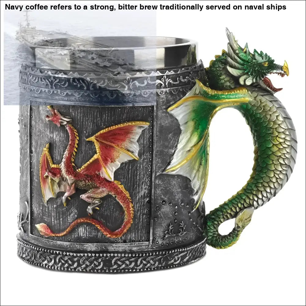 Dragon-themed beer stein in Skull Sipper and Dragon Beer Mugs Coffee 400ml Set