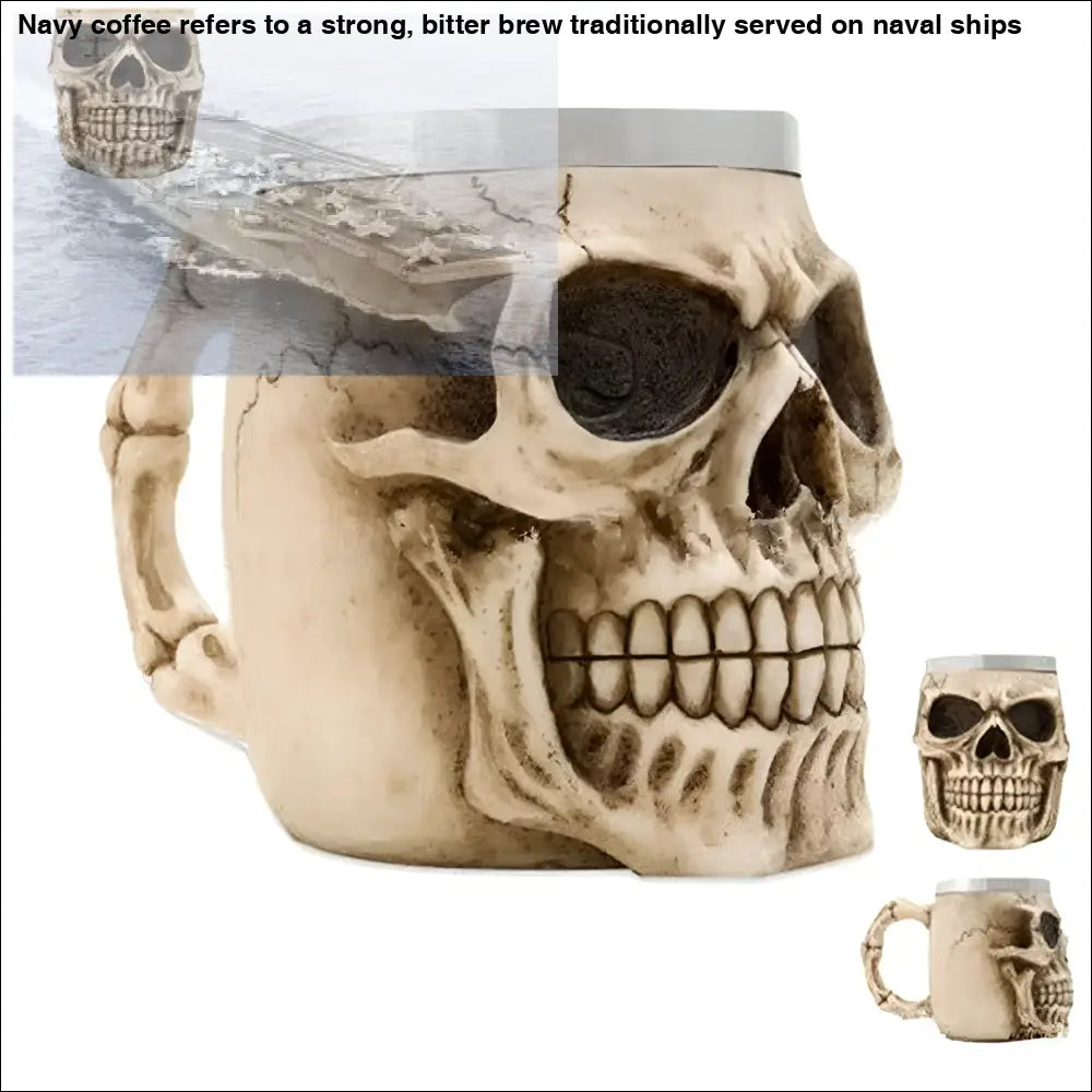 Skull Sipper and Dragon Beer Mugs Coffee 400ml Set with Skull-Shaped Coffee Mug
