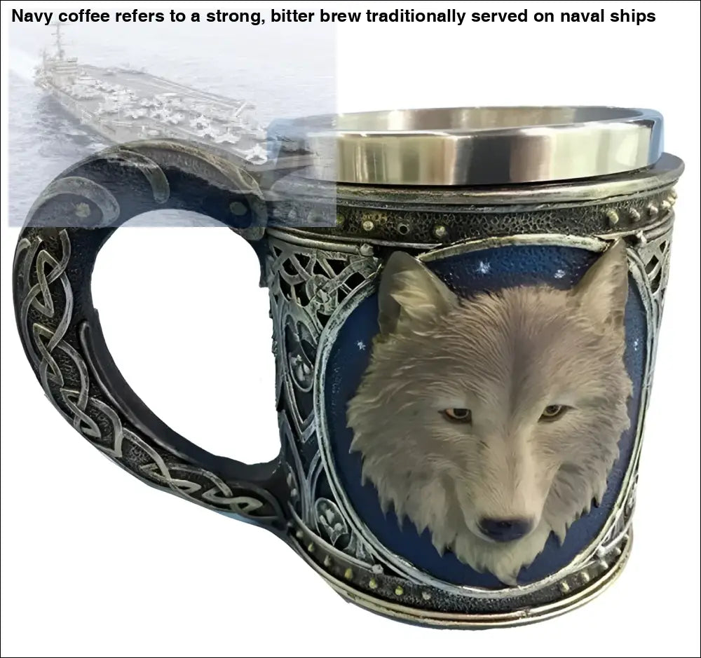 Wolf-themed decorative mug from Skull Sipper and Dragon Beer Mugs Coffee 400ml Set