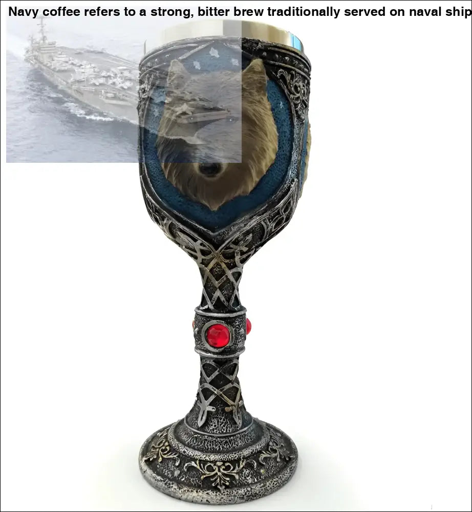 Ornate wolf-themed goblet from Skull Sipper and Dragon Beer Mugs Coffee 400ml Set