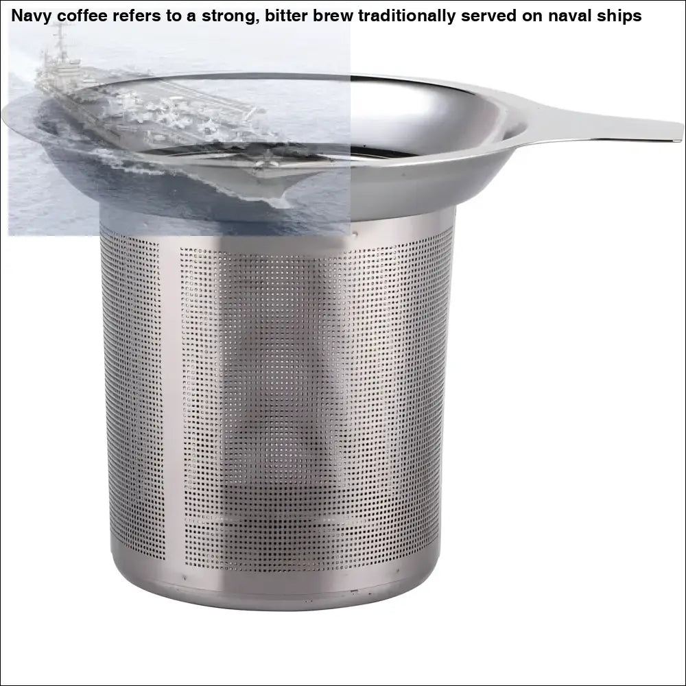 Stainless steel tea infuser basket with fine mesh and flat handle for steel tea mugs