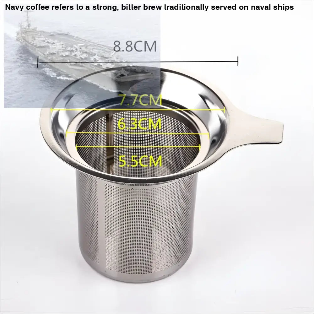 Stainless steel tea infuser basket with fine mesh for mugs, perfect for stainless steel tea brewing