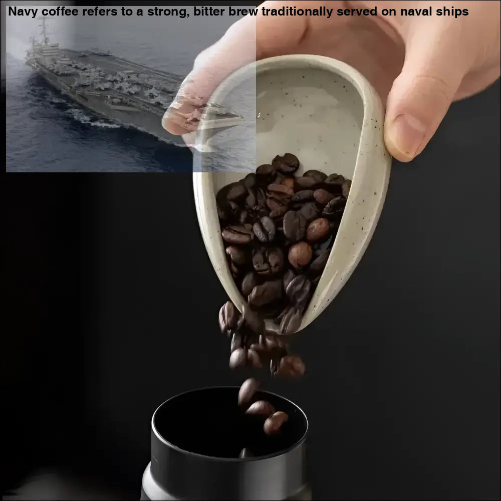 Coffee beans being poured into Ceramic Coffee Beans Dosing Cup Trays with Assorted Bowls